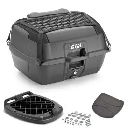 Bauletto B45B moto scooter Givi 45 con schienale, rete e piastra universale Nero