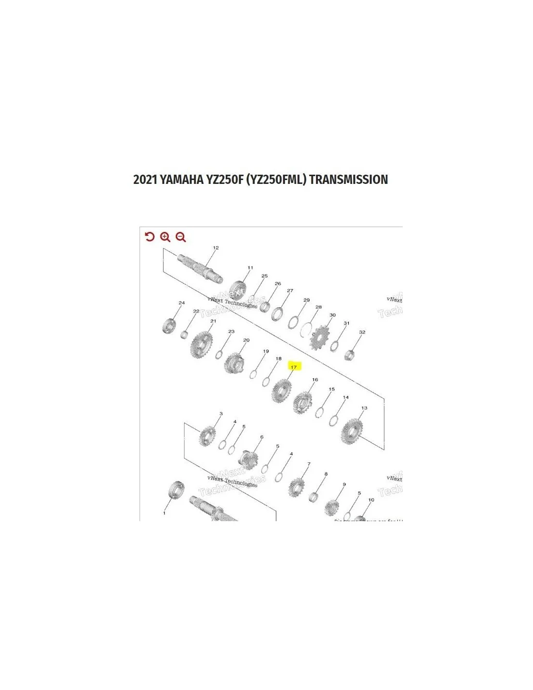 Ingranaggio 3a marcia Yamaha YZF 2021-