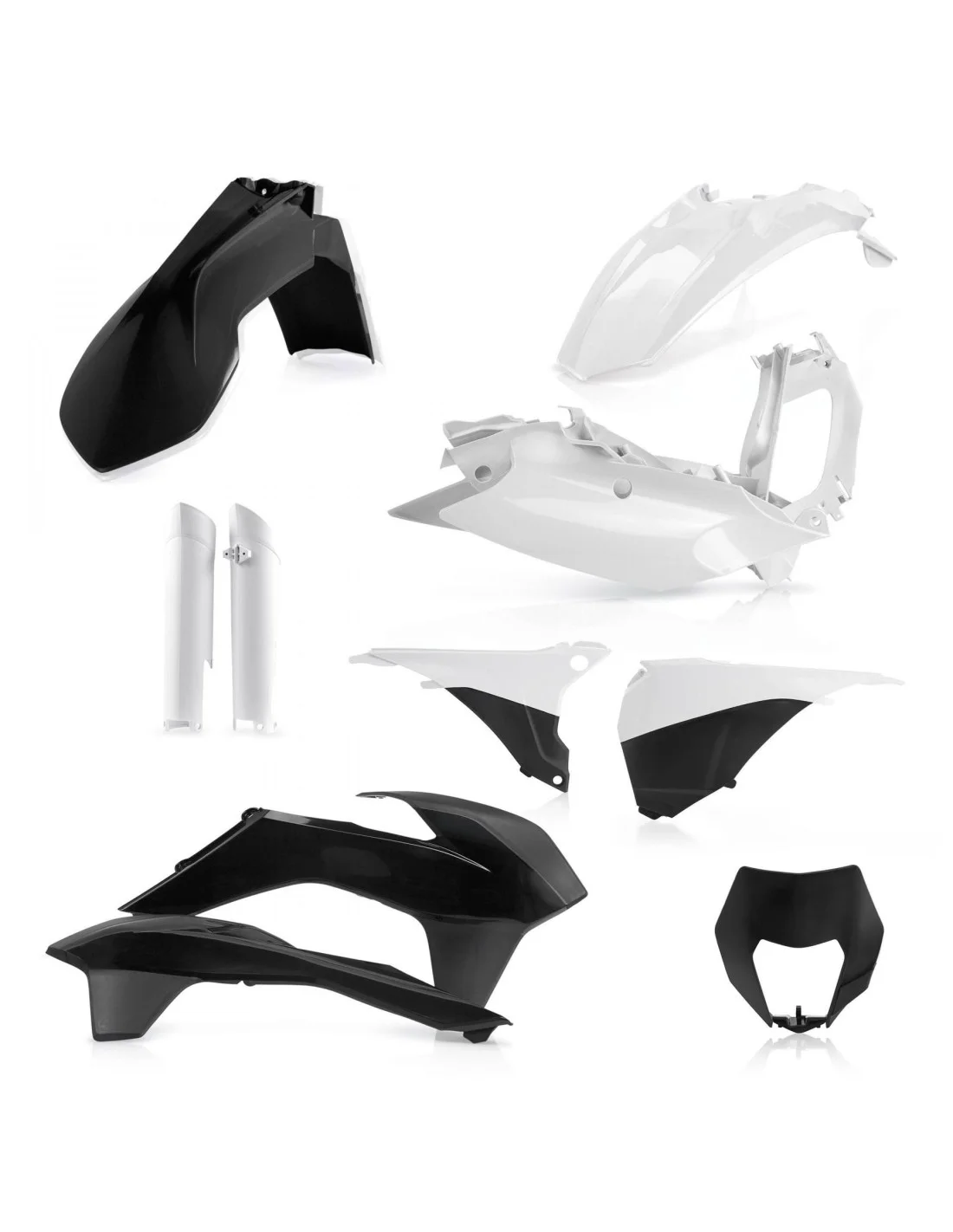Kit plastiche Acerbis per KTM EXC/EXCF 2014-2015 nero/bianco