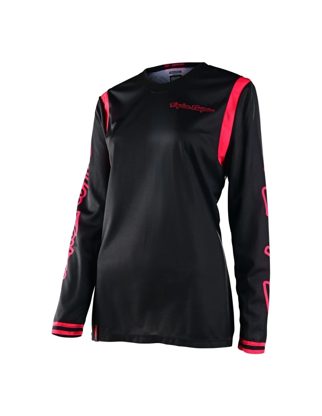 Maglia Donna Troy Lee Design GP Mono Nera/Rosso Fluo 2022