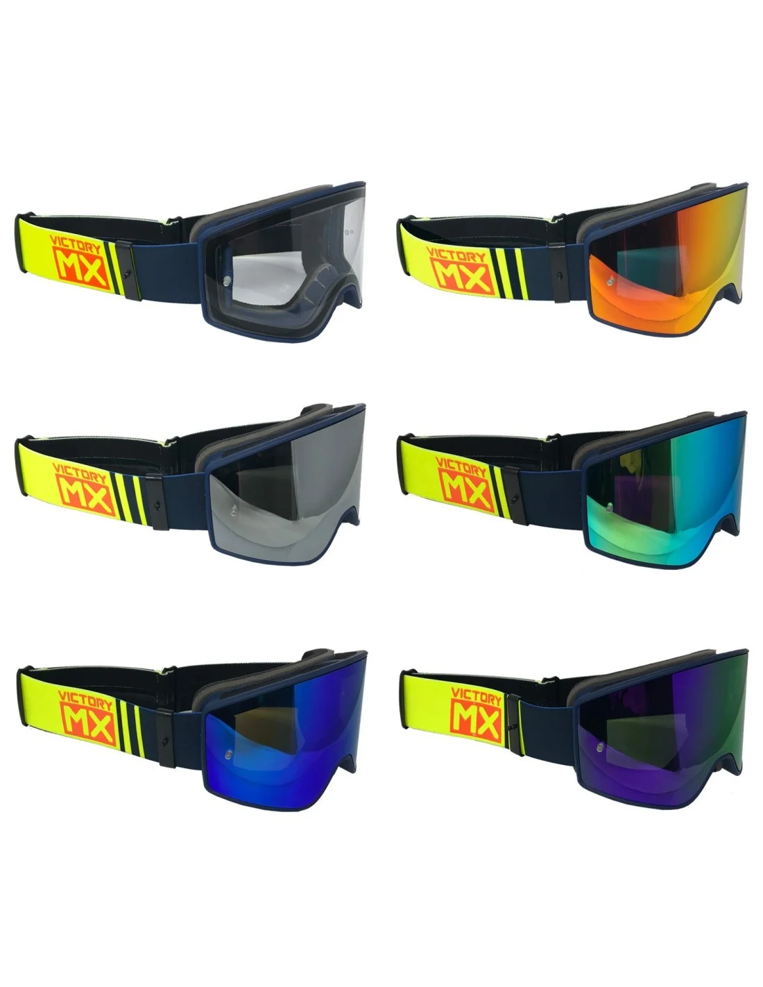 Maschera VictoryMX blu-giallo fluo