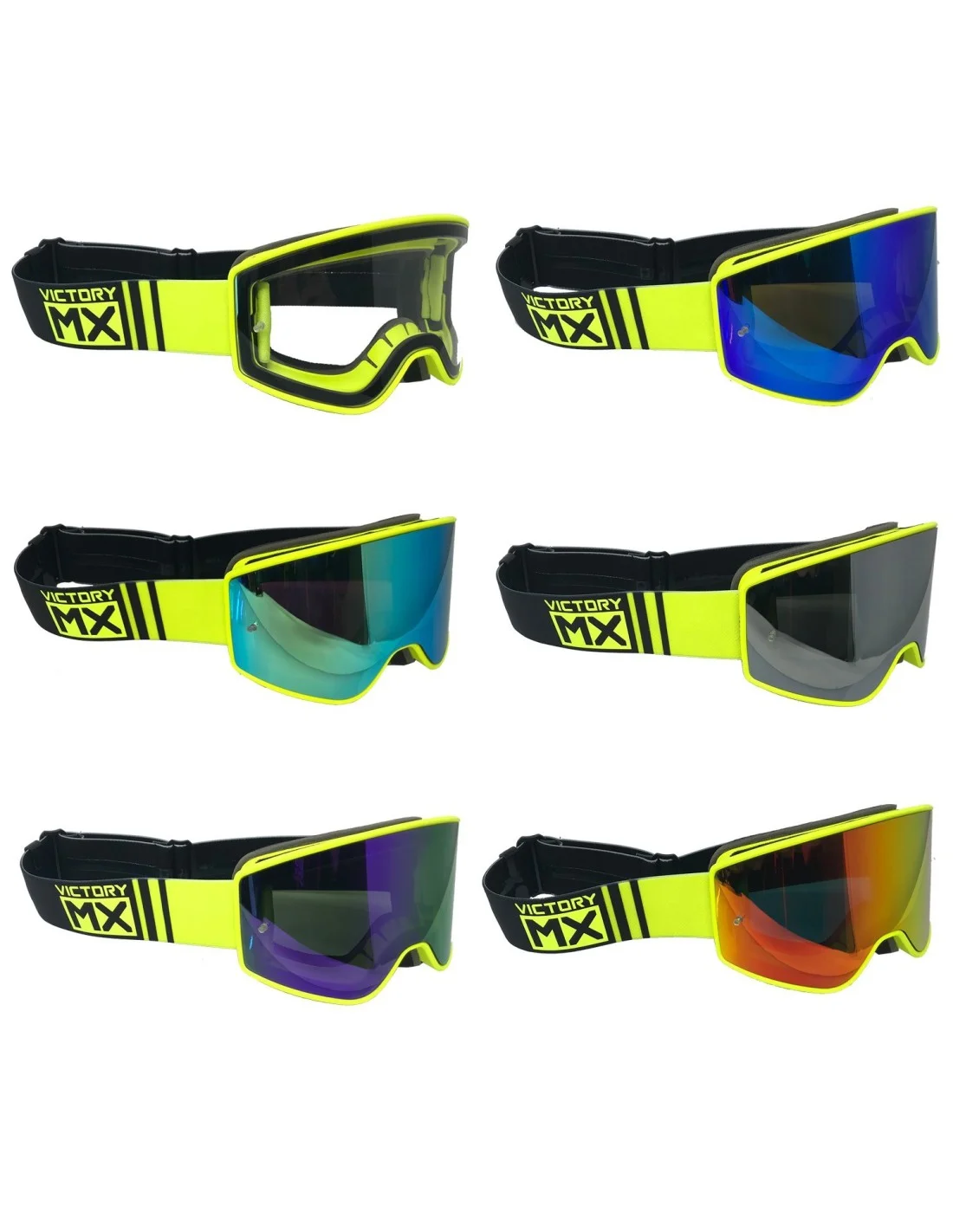 Maschera VictoryMX giallo fluo-nera