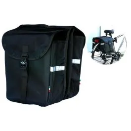 Doppia Borsa Posteriore al Portapacchi bici Nera Alta visibilità City e-Bike